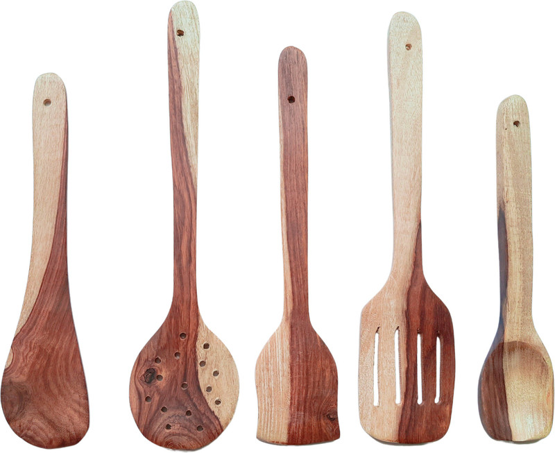 MY STORE Spatula Wooden Ladle(Pack of 5)