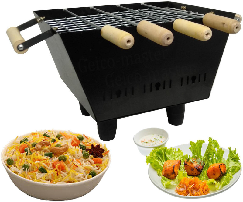 Geico master SkewersStickswithWoodenHandleforBBQGrill Charcoal Grill