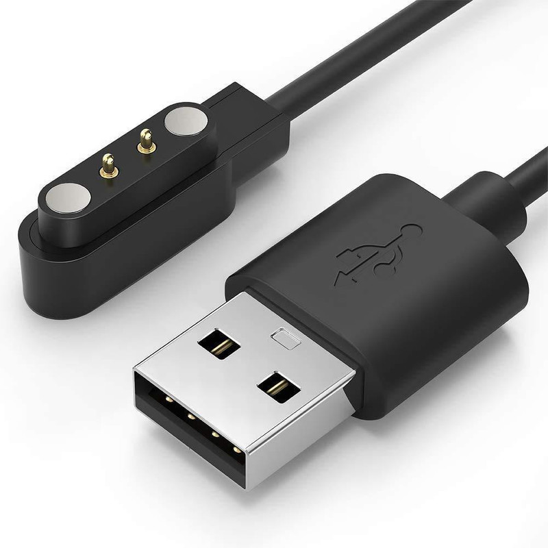Gadget Zone Micro USB Cable 2 A 0.301 m Smart Watch USB Fast Charger Magnetic Charging Cable(Compatible with Noise Colorfit pro 2, Black, One Cable)