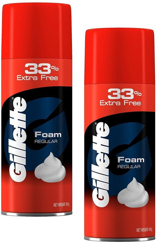 Gillette Regular shaving foam Each 418g pack of 2(836 g)
