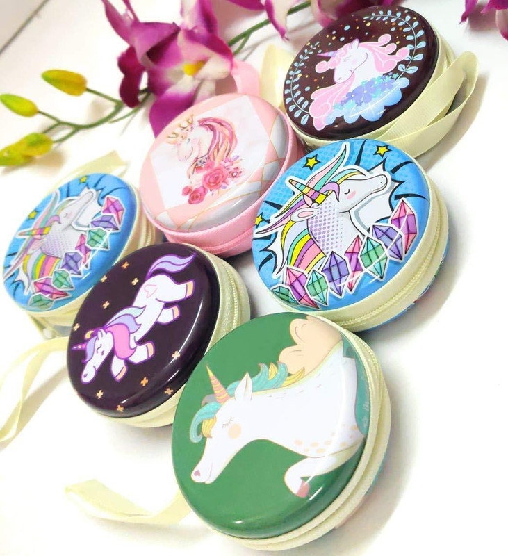 AMANVANI (Pack of 6) Unicorn Coin Pouch with keyring Coin Purse(Pack of 6)