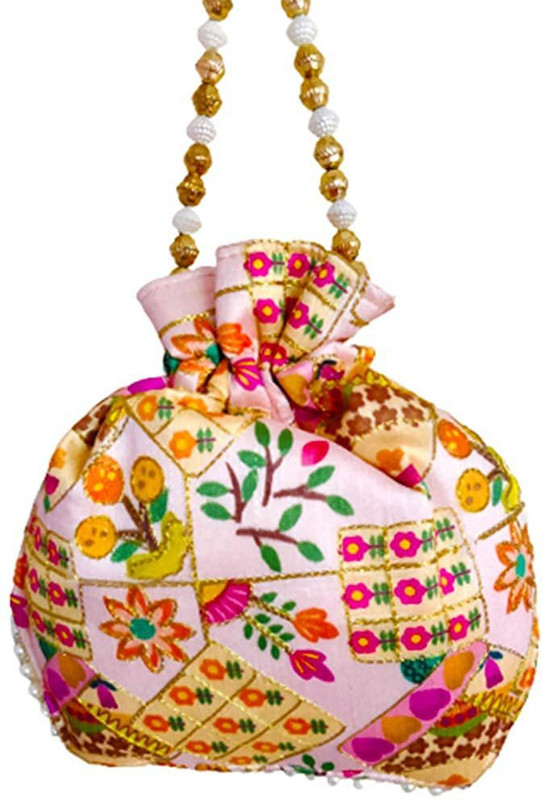 Dms Retail Traditional Silk Ethnic Designer Potli Bag For Women A2 Wristlet