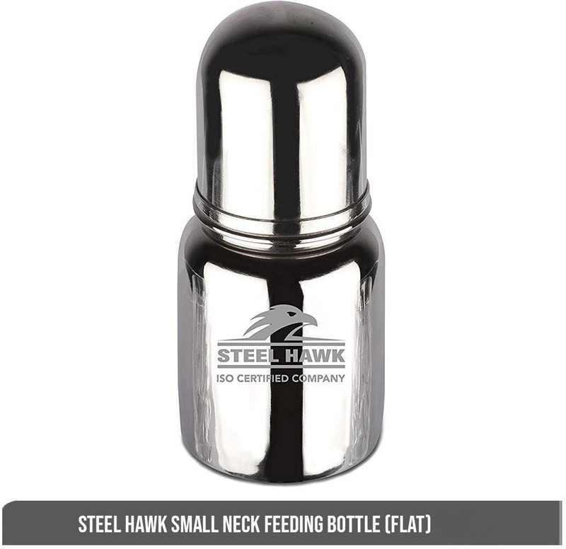 Steel Hawk Small Neck Feeding Bottle - 160 ml(Silver)
