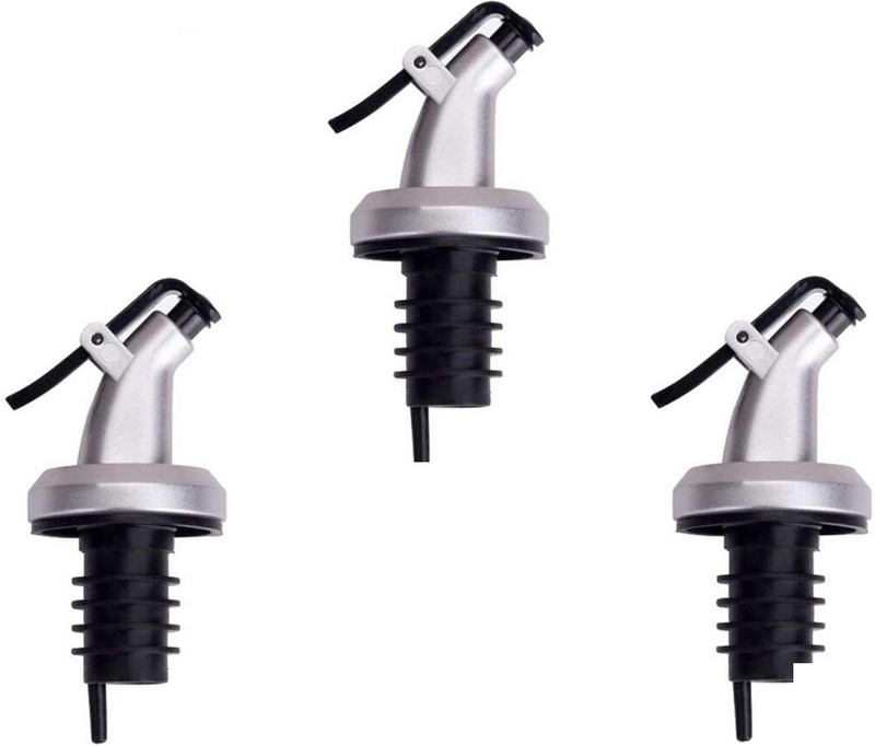 ZIVINI Oil Bottle Cap Dispenser Pourer Leak-Proof Pour Spouts for Vinegar for Kitchen Plastic Bottle Stopper(Silver)