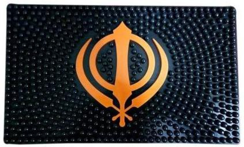 AutoGnix Khanda Symbol Car Dashboard Non-Slip Mat Car Dashboard Cover(Universal For Car Universal For Car)