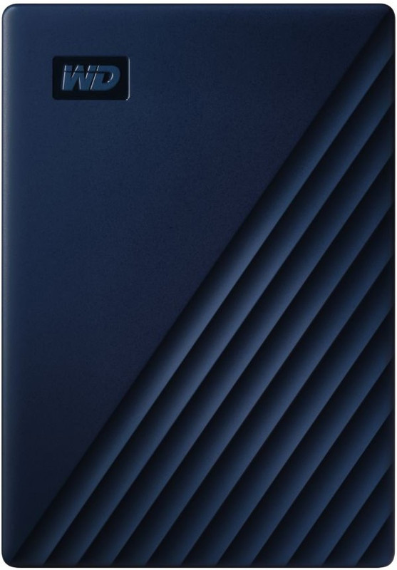 WD My Passport 4 TB External Hard Disk Drive (HDD) 5 GB/s, USB 3.0 Cable with USB-C Adapter, Password Enabled, Compatible with Mac(Blue)