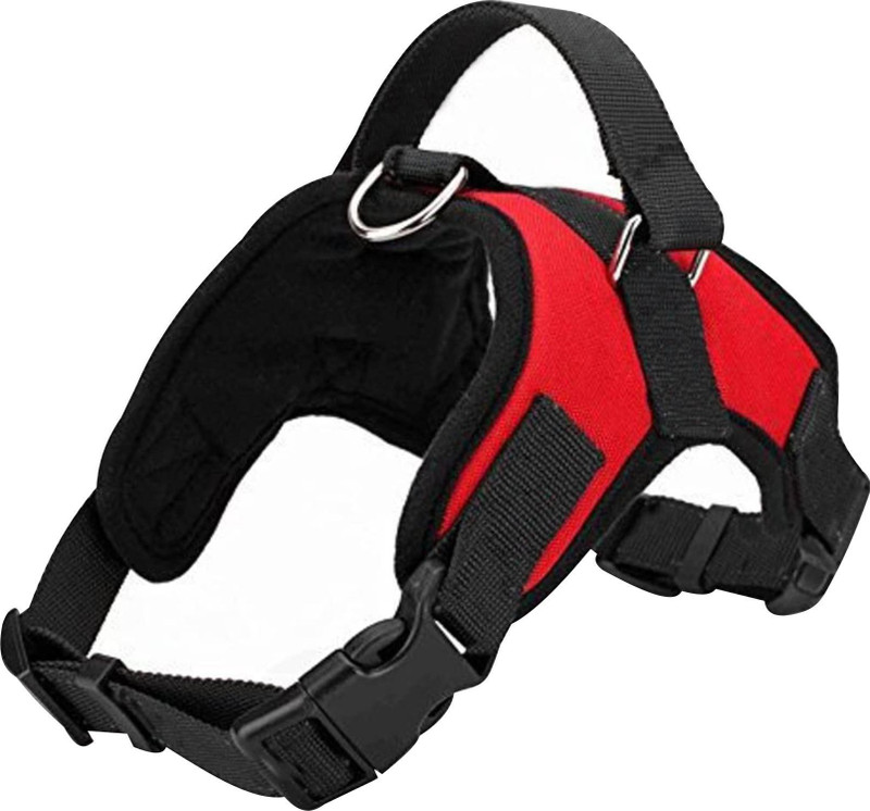 SAWAY Saway Export Quality Dog RED NECK & CHEST STRIP HARNESS SMALL BLACK ROPE Dog Training Harness(Small, BLACK, RED)