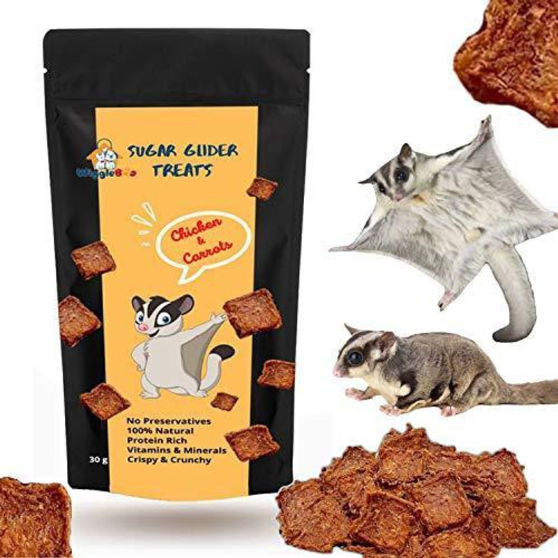 WiggleBoo Chicken & Carrots Hamster Treats | Travel Friendly Pack | Protein Rich | Crunchy Healthy Food Snacks | For All Hamster Sizes & Breeds | 100% Natural | 30g Chicken, Carrot Hamster Treat(30 g)