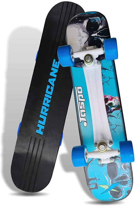 Jaspo 27"x 7" Wooden Skateboard 7 inch x 27 inch Skateboard(Blue, Pack of 1)