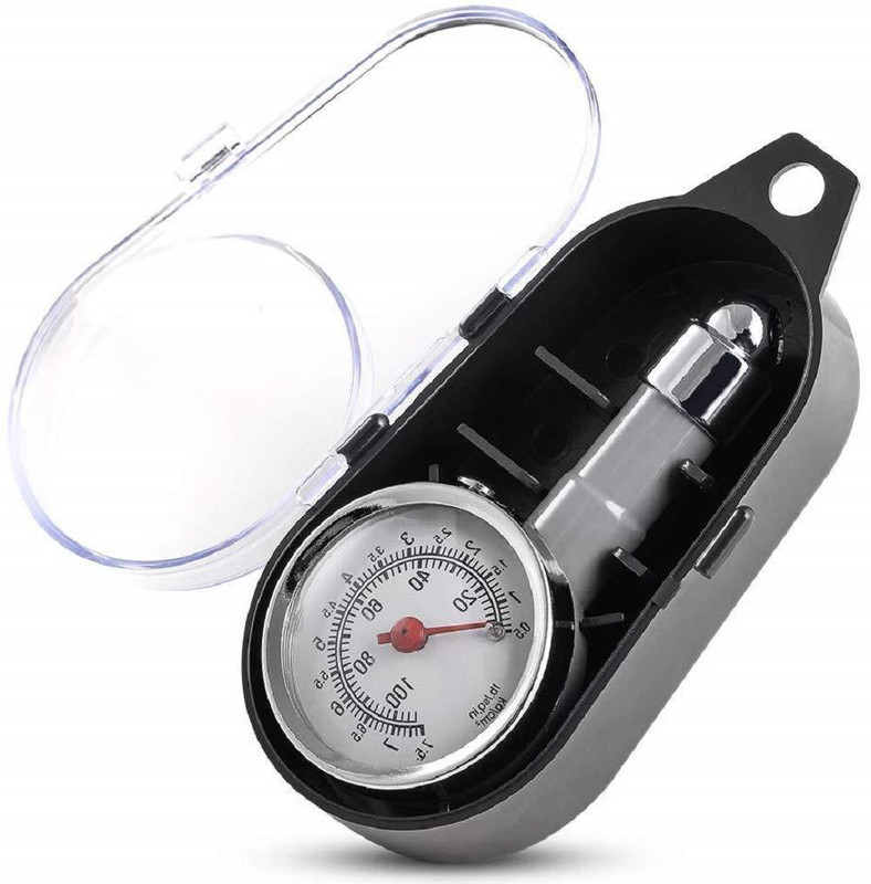 carfrill Analog Tire Pressure Gauge Tyre Pressure Gauge Meter | Pressure Monitoring, Analog Meter Suitable for All Car & Bike (1 Pcs)(10 TO 100 PSI)