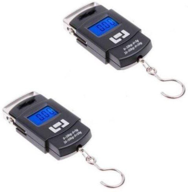 MM JUNCTION Portable Hook Weighing Machine Digital Hanging Luggage Fishing Hook Scale Manual Weight 110 lb/50 Kg Backlight LCD Display Screen Weighing Scale(Black)