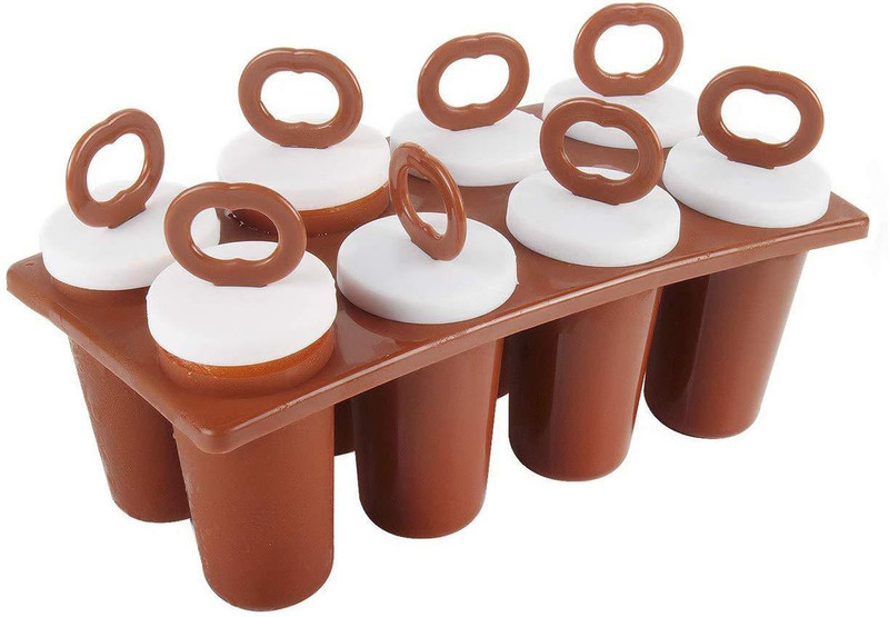PGK TRADERS Ice Candy Maker Kulfi Maker Moulds Set With 8 Cups Multicolor Plastic Ice Cube Tray(Pack of1)