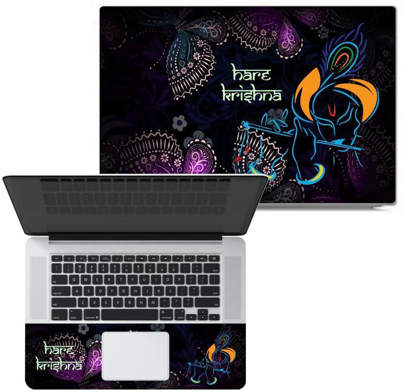 Finest Techfit Brain Left Right Blue Full Panel Laptop Skins Upto 15.6 inch - No Residue, Bubble Free - Removable HD Quality Printed Vinyl/Sticker/Cover for Dell-Lenovo-Acer-HP - Lord Krishna Butterfly Combo Set(Multicolor)