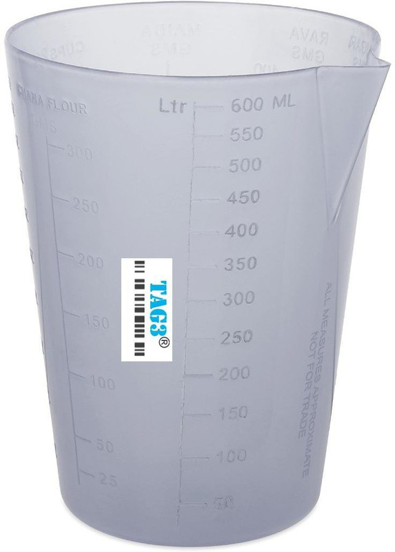 TAG3 Plastic Measure Cup Glass for Kitchen Cooking Baking and Measuring Solids & Liquids Measuring Cup(600 ml)