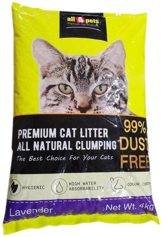 All4pets All Natural Dust Free Lavender Fragrance Cat Litter-4Kg Pet Litter Tray Refill