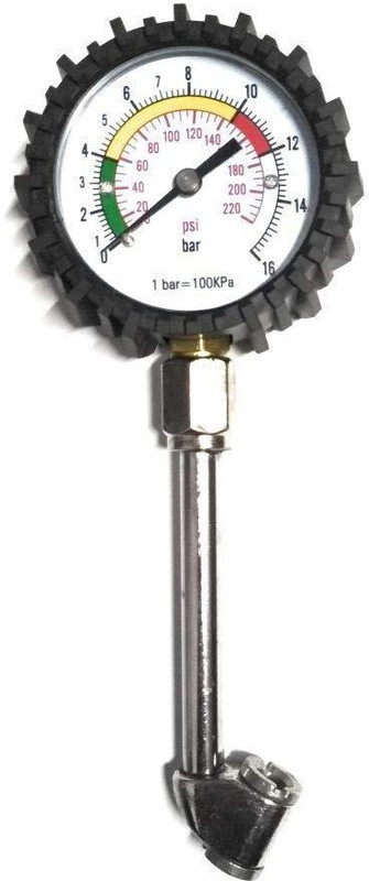 ANADI Analog Tire Pressure Gauge Tire Pressure Gauge 220 Psi, Heavy Duty, Accurate, with Hose and Long Chuck. Best for Car, Motorcycle, Bike, Truck, RV, SUV, ATV(220 PSI)