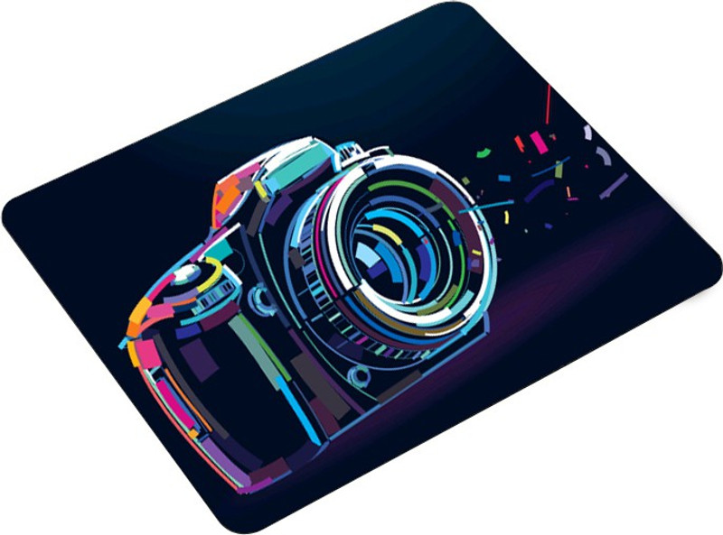 ADITI Designs Camera Theme on Black theme Non Slip Base Mousepad(Multicolor)