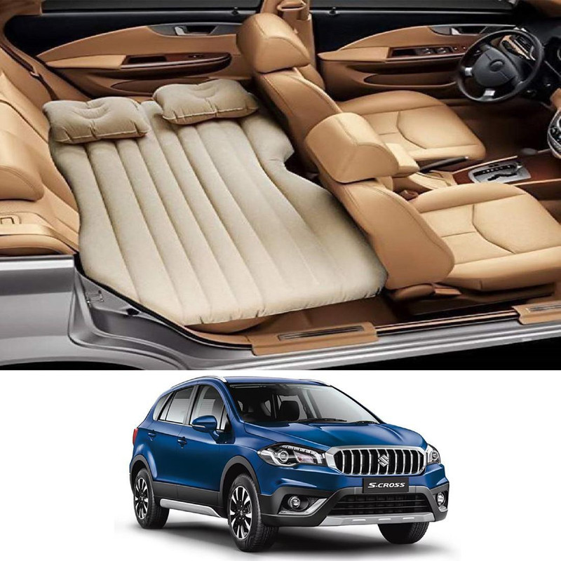 RKPSP Inflatablebed-Beige-s-Cross Car Inflatable Bed(Universal For Car)
