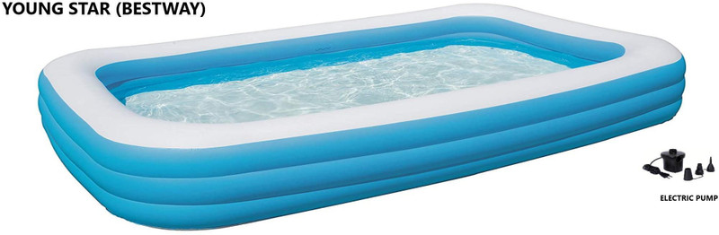 YOUNG STAR FOR YOURS FAMILY STARS ,PREMIUM (XXXX*IND *1) JUMBO PREMIUM 10 FEETS(3.05m) and LENGTH AND 6 FEETS(1.83m) WIDTH ,HEIGHT-56CM,3 LAYERS FULL FAMILY SIZE RECTANGULAR WATER BATH SWIMMING POOL FOR KIDS AND ADULTS . BEST SELLER ,PEOPLE CHOICE 10FEETS JUMBO FAMILY WATER SWIMMING POOL FOR ALL AGE