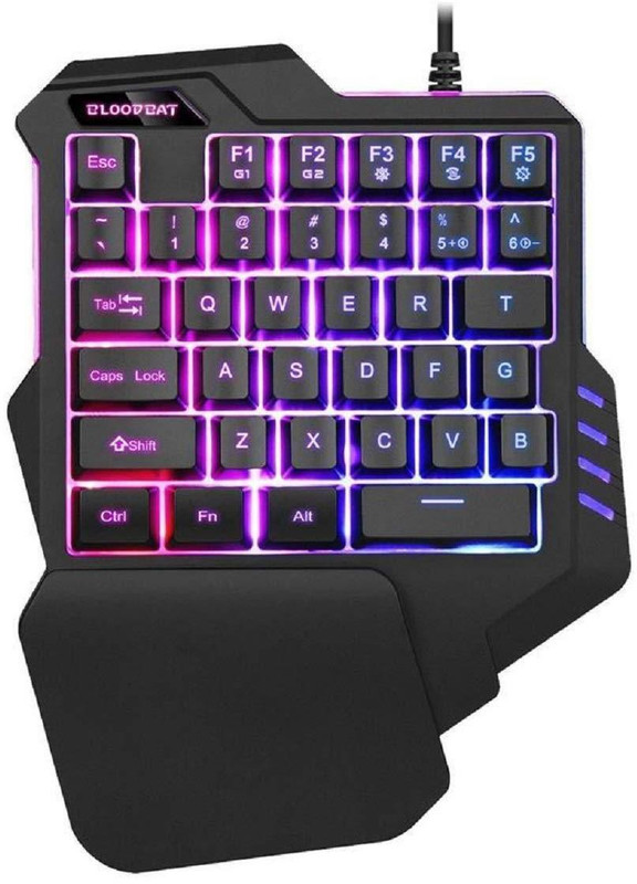 Sanctuary One Handed Gaming Keyboard | Gaming keypad | RGB LED Backlit, Macro Keys, 35 Keys Portable Mini Gaming Keypad Ergonomic Game Controller for PC PS4 Xbox Gamer ( One Handed Gaming Keyboard) Wired USB Handheld Gaming Keyboard Compatible with Desktop, Laptop, Mac(Black)