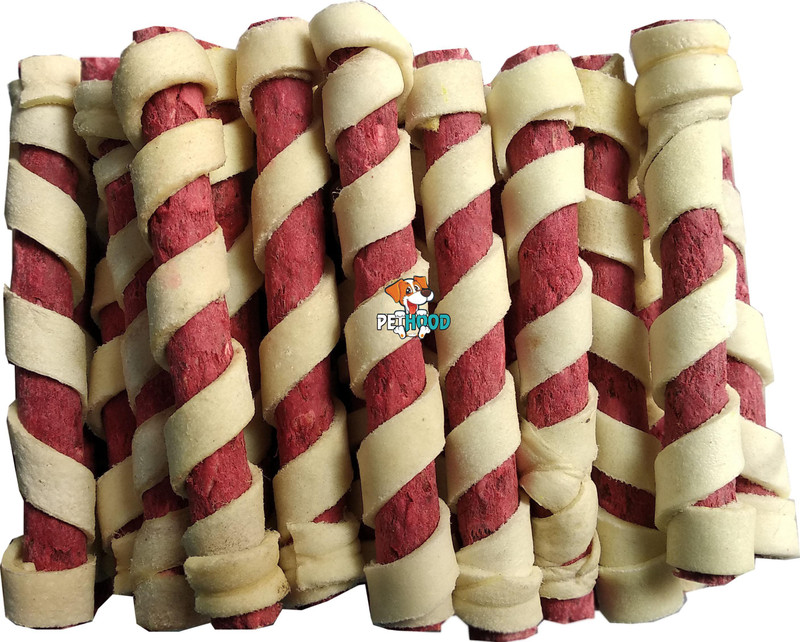 PET HOOD Dog Spiral Munchy Mutton Twirl Stick 900g Chicken Dog Chew Mutton Dog Chew(900 g, Pack of 1)