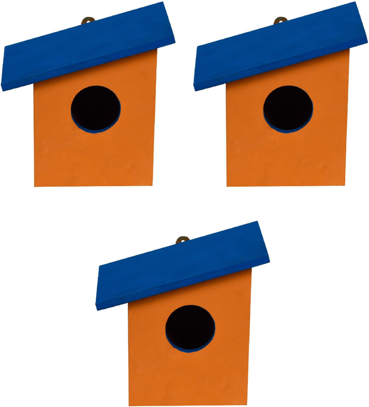 Cket Bird House Box Nest Wooden Water Proof Combo Pack Of 3 Bird House(Wall Mounting)