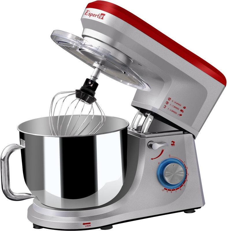Inalsa 1400 W Silver/Red Stand Mixer(Esperto Stand Mixer)