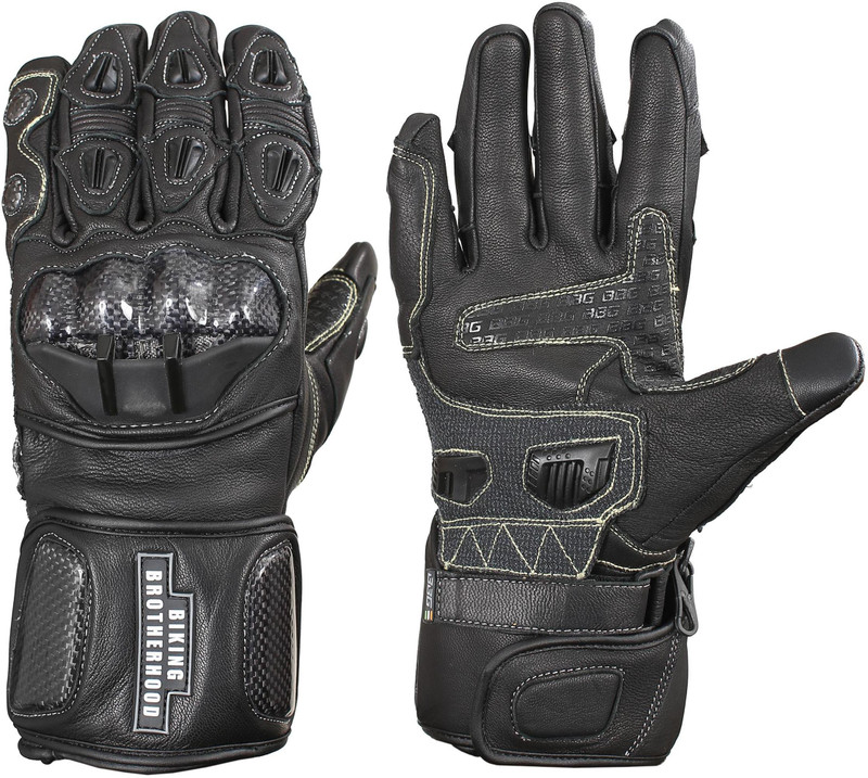 BIKING BROTHERHOOD FULL GAUNTLET GLOVES Riding Gloves(Black)