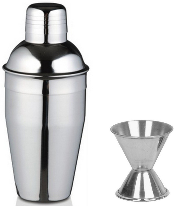 Dynore 2 piece Bar set (Large) - Delux cocktail shaker and peg measure 2 - Piece Bar Set(Stainless Steel)