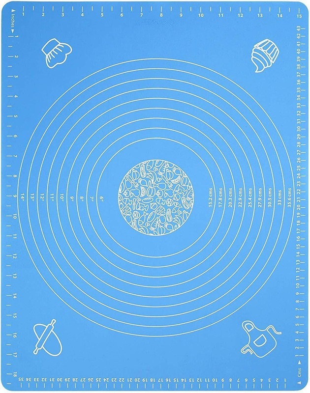 TRIDEVI ENTERPRISE Creation Fondant Rolling Mat Silicone Baking Mat Sheet Chapati Mat Atta Kneading Mat, Stretchable for Kitchen Roti Chapati Cake, 48x38cm Food-grade Silicone Baking Mat Food-grade Silicone Baking Mat(Pack of 1)