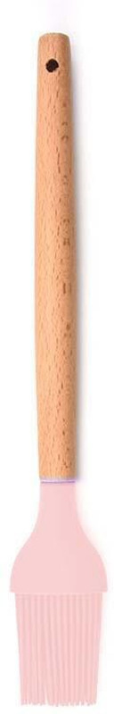 Woodtula Wooden Handle Heat Resistant Silicon Basting Brushes for BBQ Grill Barbeque & Kitchen Cooking PINK Set of 1 Silicone Flat Pastry Brush(Pack of 1)