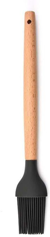 Woodtula Woodtula Silicon Basting Brushes, Wooden Handle Heat Resistant Pastry Brushes, BLACK Pack of 1 Silicone Flat Pastry Brush(Pack of 1)