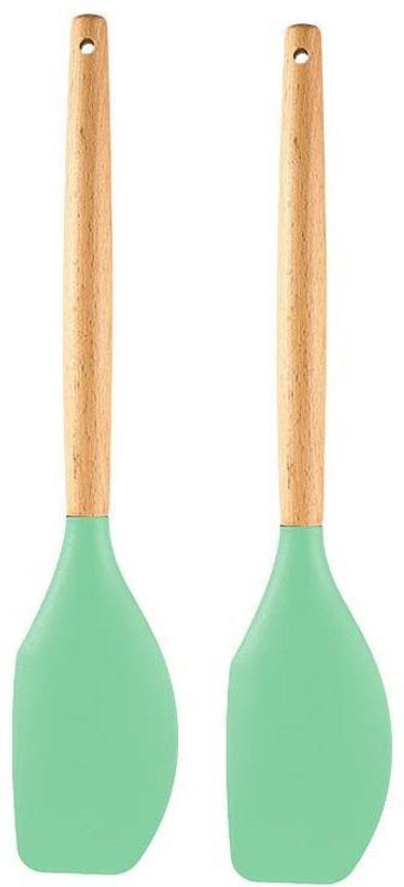 Woodtula Silicone Spatula with Wooden Handles Kitchen Tools Set for Nonstick, Red Set of 2 Wooden Spatula(Pack of 2)