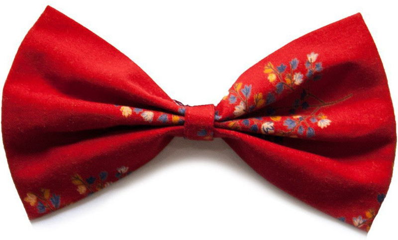 RUSE Bow for Dog, Cat(Red Floral Cotton Printed' Easy to Use Anti Chafing Elastic Strap Gift for Pets Dogs & Cats Scarf Tie/S)