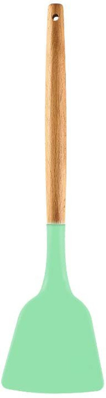 Woodtula Kitchen Silicone Spatula Shovel with Wooden Handle, Kitchen Utensil Tools, Green Pack of 1 Wooden Spatula(Pack of 1)
