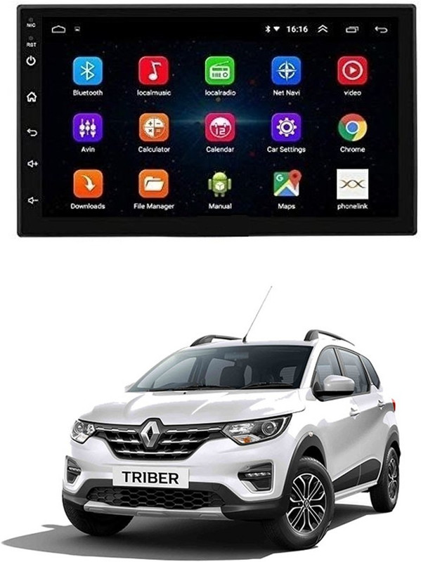 AYW Android Double Din Screen 7 inch Car Media Player with Touch Screen, Mirror Link, Bluetooth, Media Player Universal Triber For All Models Car Stereo(Double Din)