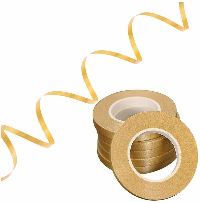 party decoration 5 Meters Gold Crimped Curling Ribbon Shiny Balloon String Roll Gift Wrapping Ribbon for Party Festival Art Craft Decor Florist Flowers Decoration (Pack of 15) Gold PP (Polypropylene) Ribbon(Pack of 15)