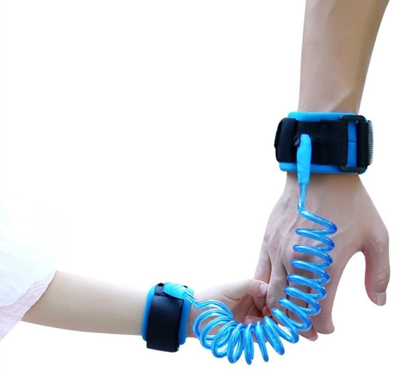 SeCro Child Safety Anti Lost Wrist Link Harness Strap Rope Leash Walking Hand Belt (Orange)(Blue)