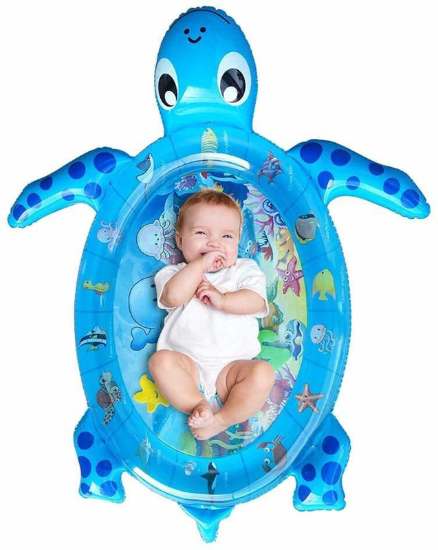SHREEJIIH Sea Turtle Toddler Inflatable Ice Water Patted Mat Baby Tummy Playmat Pad | Multi Color Inflatable Pool Accessory(Multicolor)