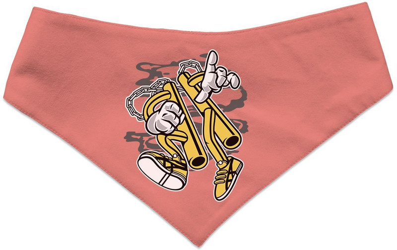 RUSE Bandana for Dog, Cat(Reversible Dog Bandana D_0H NUT Printed Cotton Salmon and Wilderness Printed /Dog Scarf/Dog Gift Adjustable Snap Button for Dogs/Large)
