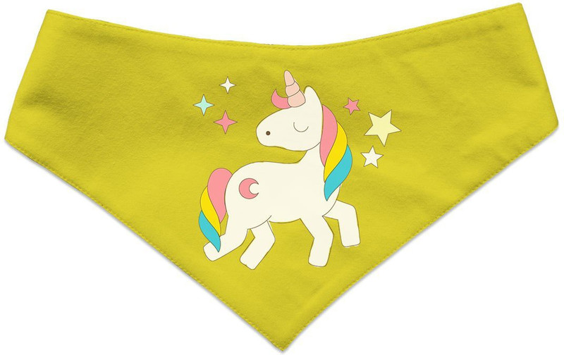 RUSE Bandana for Dog, Cat(Reversible Dog Bandana Gift From Outer Space Printed Cotton Yellow and Charcoal Graphite Striped /Dog Scarf/Dog Gift Adjustable Snap Button for Dogs/Large)