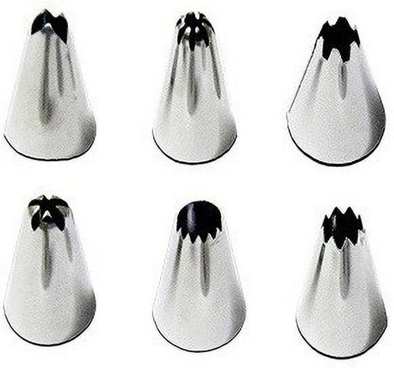 K Kudos Enterprise 6pc Nozzles Stainless Steel Multi-opening Icing Nozzle(Multicolor Pack of 1)