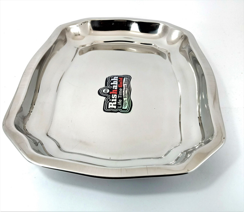 Rishabh Gold Serving Tray / Fruit Tray / Deep Tray (Small (31 x 23 x 3 cm) ( wt 340 gm)) Tray