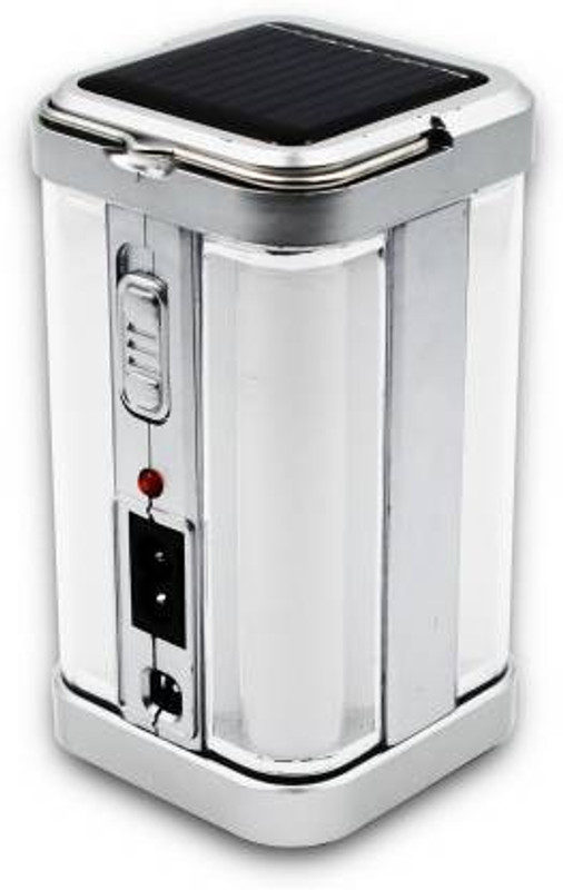 AKR Home Solar Emergency Light 4 Side Tube with Extra Bright Lantern Emergency Light Torch(Silver, 16 cm, Rechargeable)