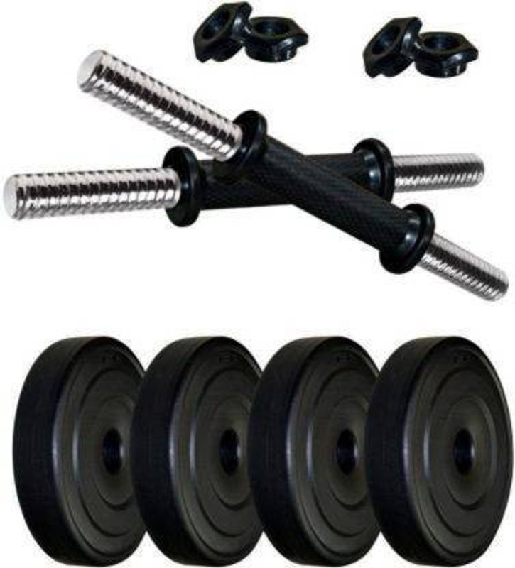 ProFitness Dumbbell Set of 10kg (4 * 2.5kg) PVC Weight Plates + 2 Rods Adjustable Dumbbell Adjustable Dumbbell(10 kg)