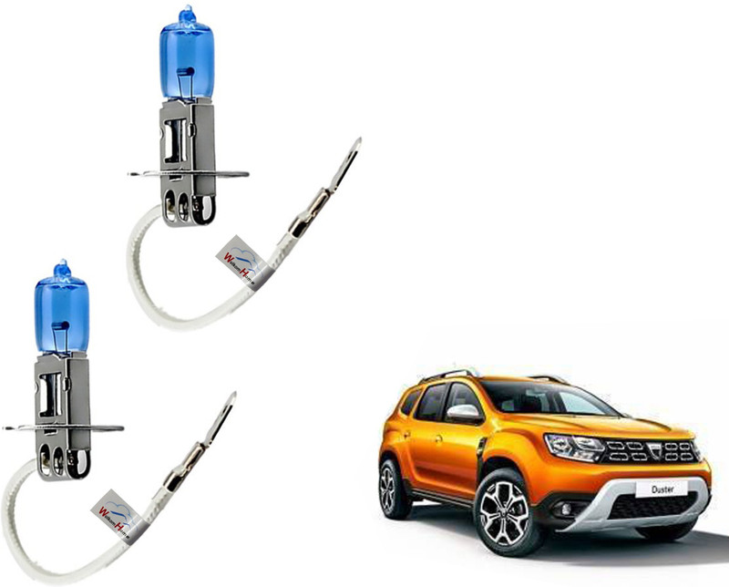 WolkomHome Car H3 halogen headlight Fog lamp bulb 12V - 100W 5000K Cool Blue Ultimate White for Renault Duster2016 Headlight Car Halogen for Renault (12 V, 100 W)(Duster, Pack of 2)