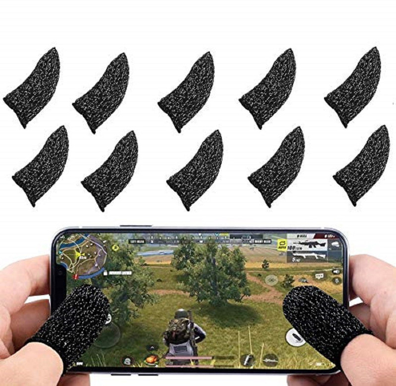 PORTLIX Gaming Controller Finger Cover/Gloves Sweat Proof Gaming Finger Sleeves (5) Finger Sleeve(Pack of 10)