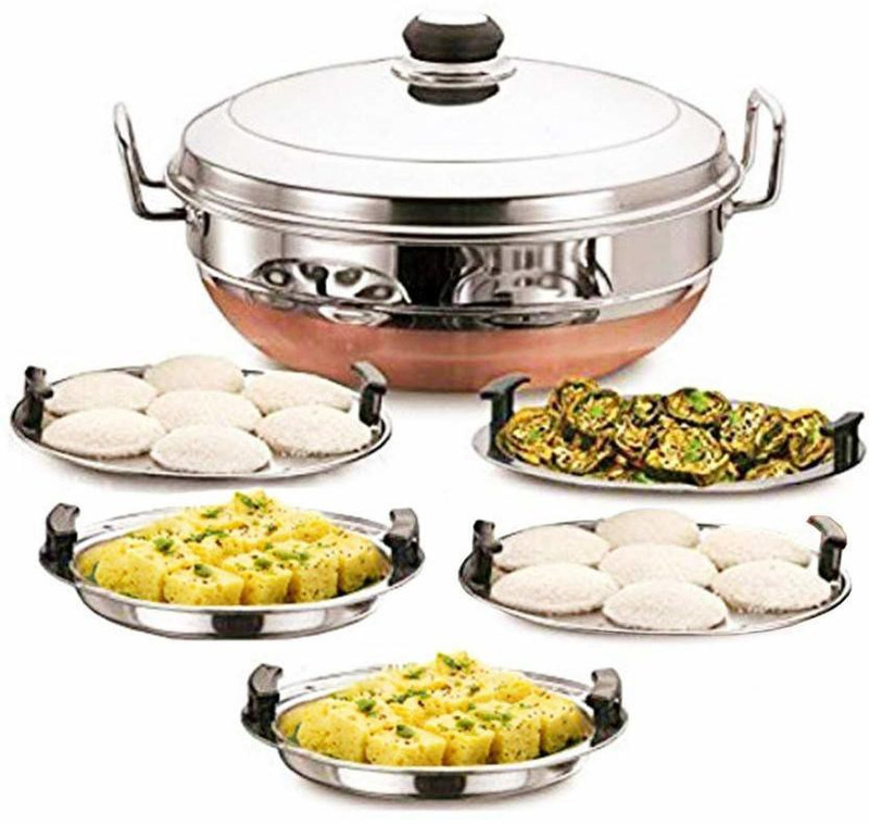 DEVSHREE COPPER BOTTOM HEAVY DUTY Standard Idli Maker(5 Plates , 14 Idlis )
