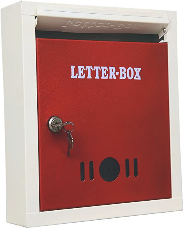 Vrushti High Grade Metal Mail Box Letter Box Wall Mountable Post box 9*11*3 Inch Wall Mounted Mailbox(Red)
