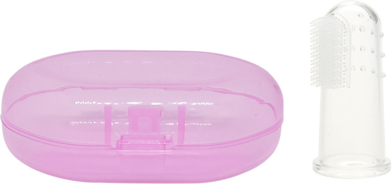 mastela BPA Free Silicone Baby Finger-Brush with Case (Pink) Ultra Soft Toothbrush